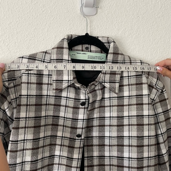 Off-White grey checker hooded shirt jacket - Picture 12 of 15